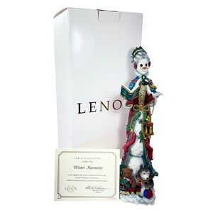 Lenox Winter Harmony Pencil Snowman Lady Figurine w/ Songbook Animals 2003 Box
